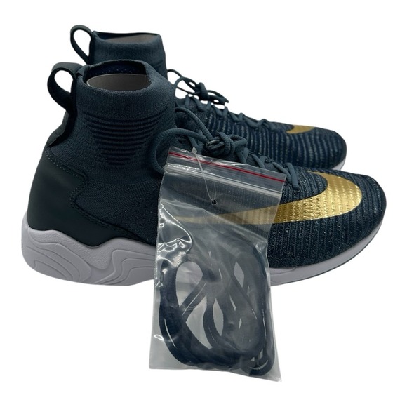 Nike Zoom Mercurial XI FK FC Flyknit‎ Shoes Mens 11 Blue Gold Sneaker 852616-400 main image 5